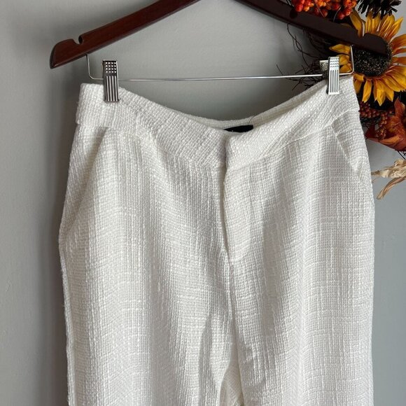 Lulus Tweed Wide Leg Dress Pant Large in White - Picture 4 of 12